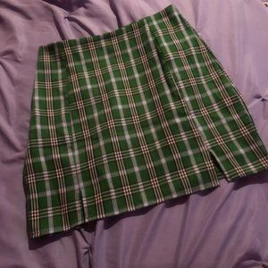 Green Plaid Skirt